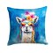 Edge Collections - 14" X 14" - Multicolor - Llama Throw Hippie Animal NEW - 1 Piece